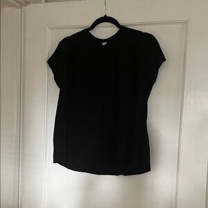 Black Cap Sleeve Blouse